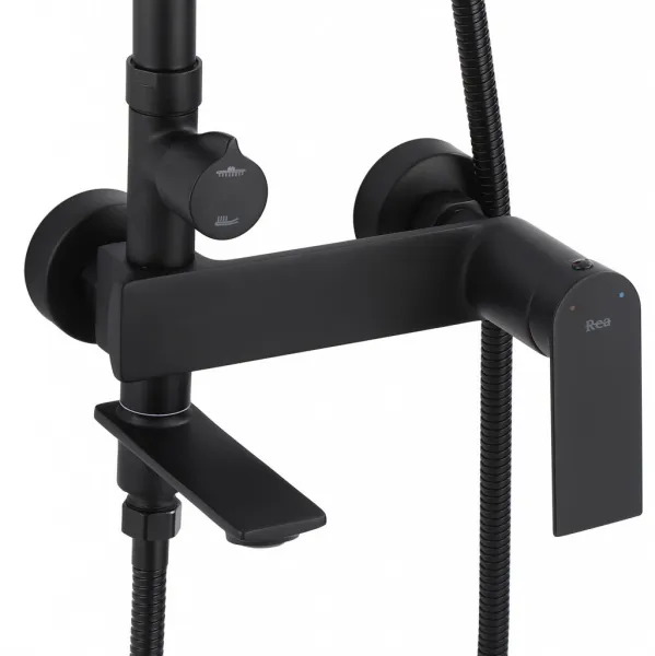 REA REA - Sprchový set s batériou 150mm STORM čierna matná REA-P9533