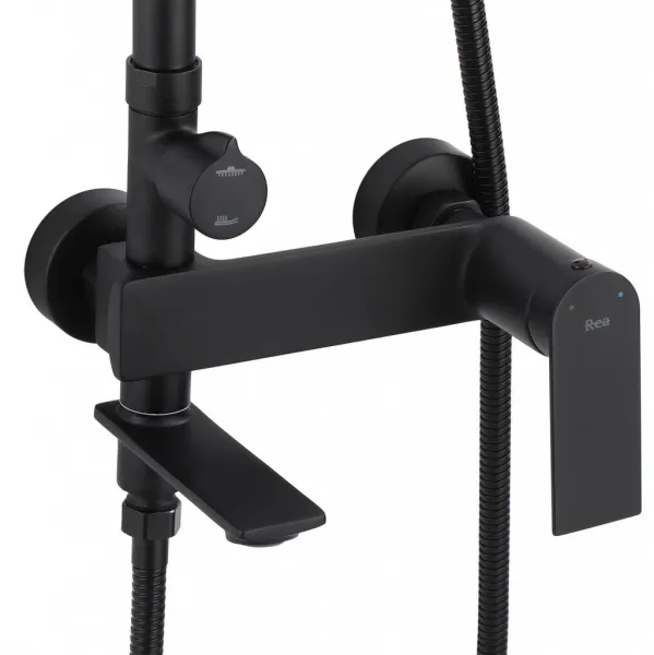REA REA - Sprchový set s batériou 150mm STORM čierna matná REA-P9533