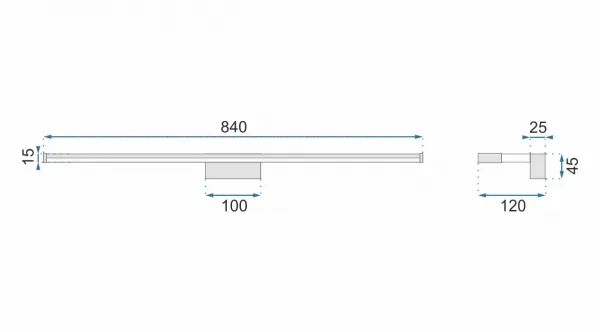TooLight Kúpeľňové svietidlo 18W 90CM APP371-1W strieborné