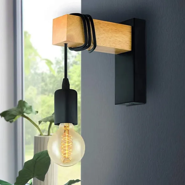 TooLight Nástenná lampa Alo čierna/prírodná