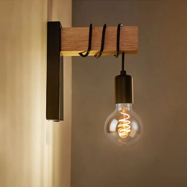 TooLight Nástenná lampa Alo čierna/prírodná