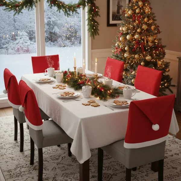 Tutumi Sada 6 ks potahů na židle SANTA červená