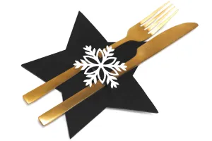Tutumi Vianočný obal na príbor Black Star 6 ks čierny