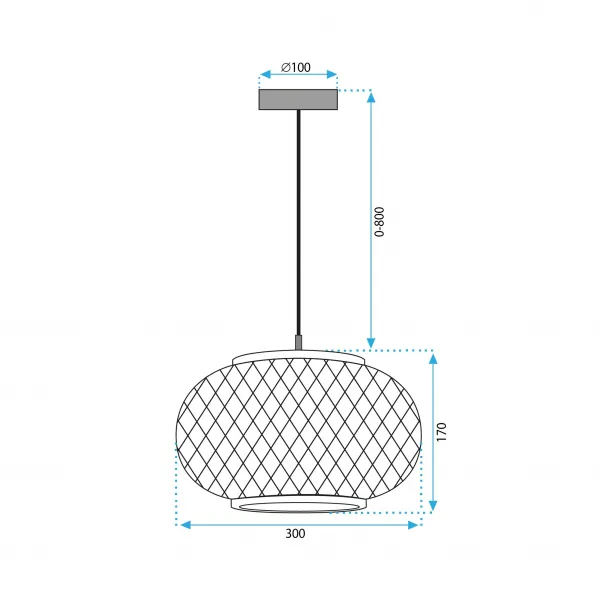TooLight Závesná lampa La Belle Boho III čierna/hnedá