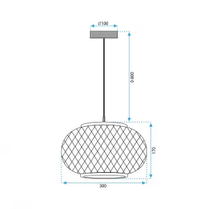 TooLight Závesná lampa La Belle Boho III čierna/hnedá
