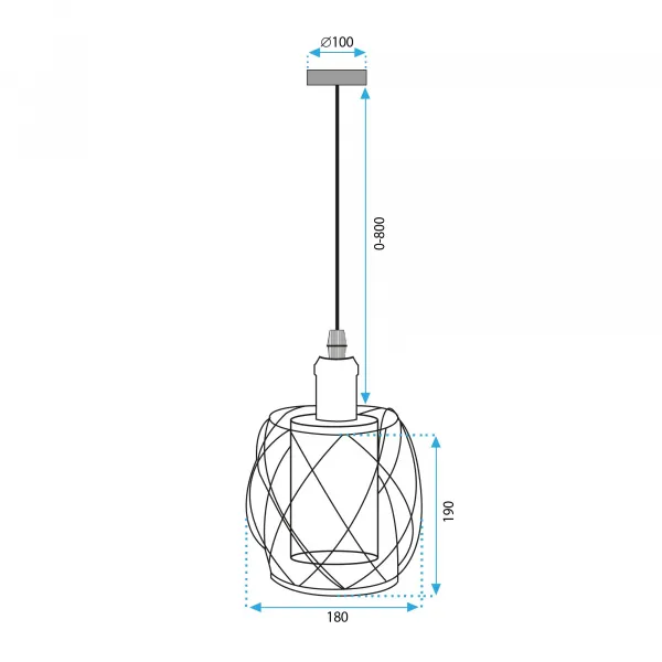 TooLight Závesná lampa La Belle XII medená