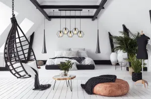 TooLight Závesná lampa La Belle XV čierna/zlatá