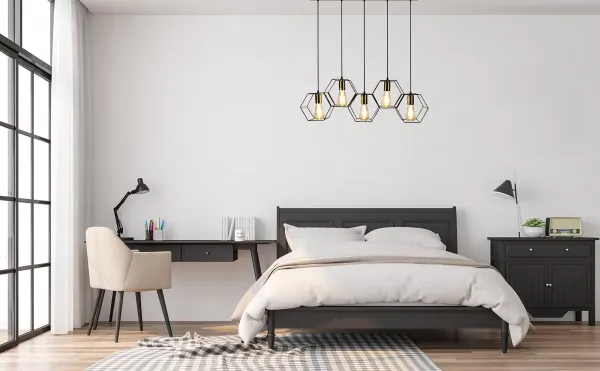 TooLight Závesná lampa La Belle XV čierna/zlatá