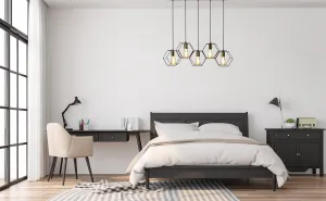 TooLight Závesná lampa La Belle XV čierna/zlatá