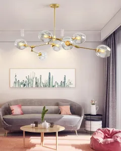 TooLight Závesné stropné svietidlo Kule 7 Ramion APP507-7C zlaté