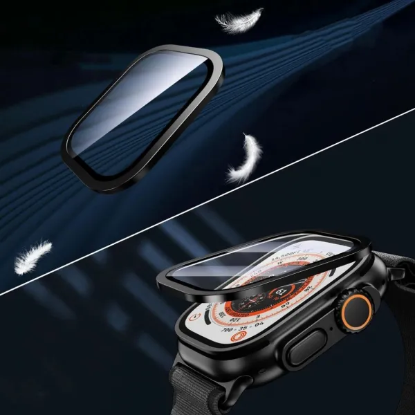 Tech-Protect Glass Ring 2x ochranné sklo na Apple Watch Ultra 1 / 2 / 3 49mm, titanium