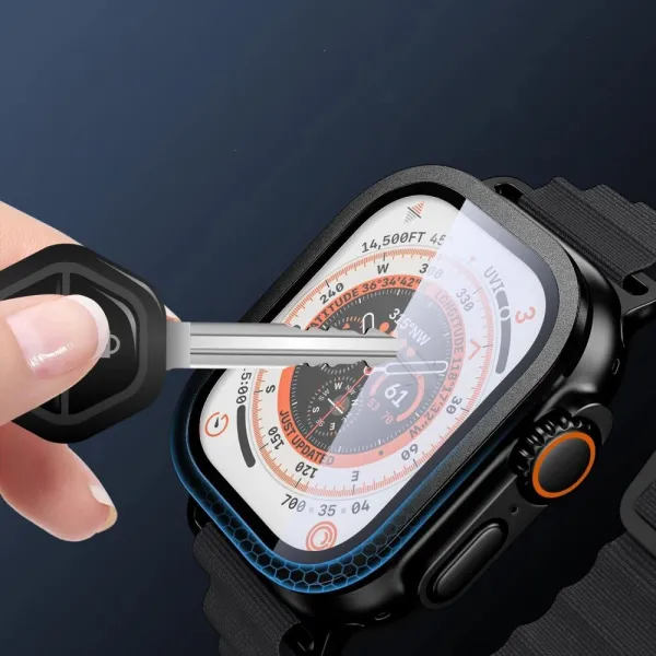 Tech-Protect Glass Ring 2x ochranné sklo na Apple Watch Ultra 1 / 2 / 3 49mm, titanium