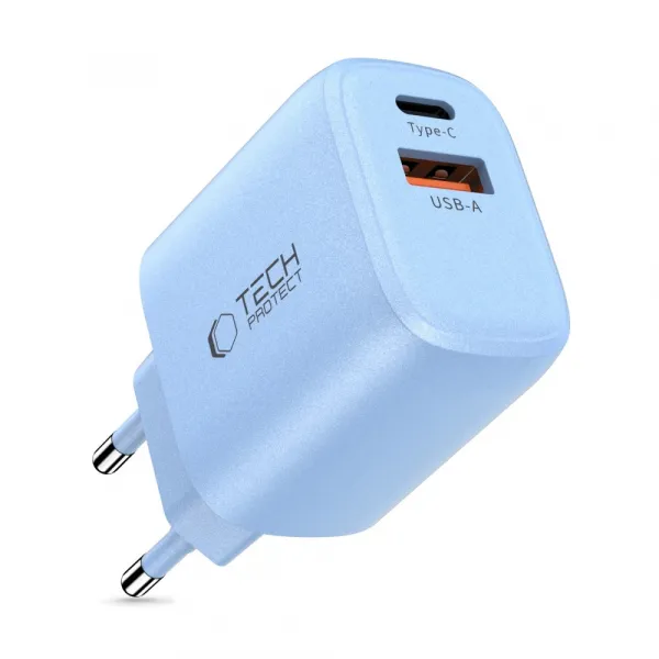 Tech-Protect NCA30 sieťová nabíjačka 30W PD QC, modrá