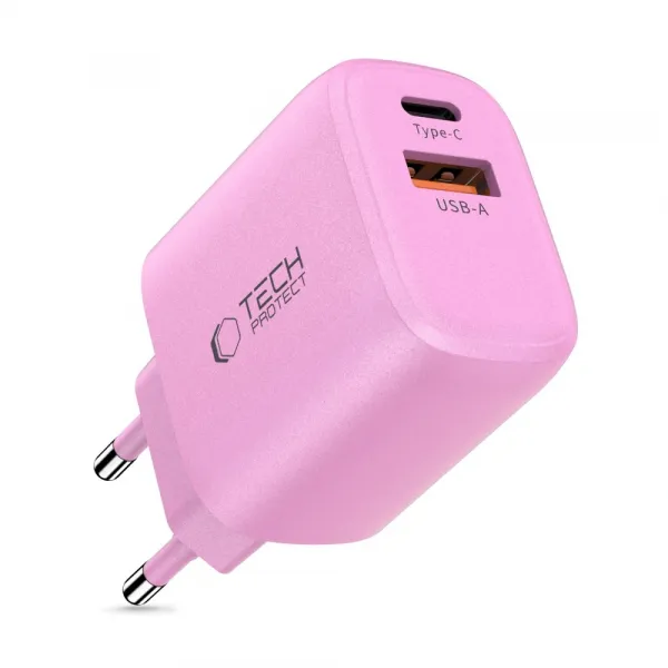 Tech-Protect NCA30 sieťová nabíjačka 30W PD QC, ružová