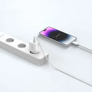 Tech-Protect NC20W sieťová nabíjačka USB-C PD 20W + kábel USB-C / Lightning, biela