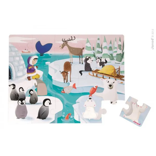 Puzzle dotykové Život na ľade - s textúrou 20 dielov
