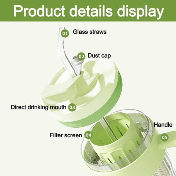 Livefy pohár so slamkou Ribbed 550ml, ružový