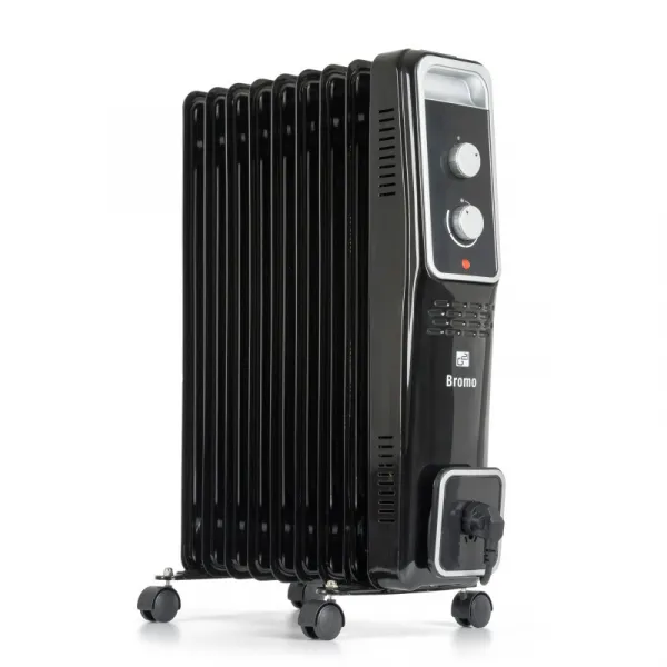 G21 Olejový radiátor Bromo čierny, 9 rebier, 2000 W