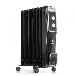 G21 Olejový radiátor Bromo čierny, 9 rebier, 2000 W