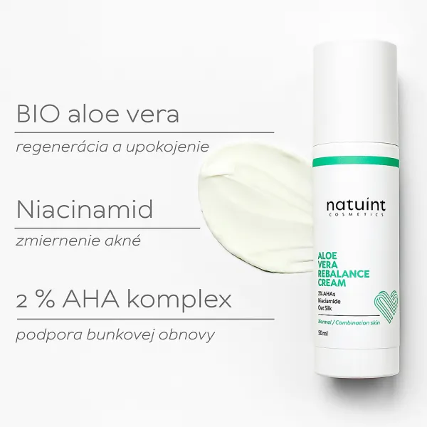 Natuint cosmetics - Pleťový krém s aloe vera a hodvábom