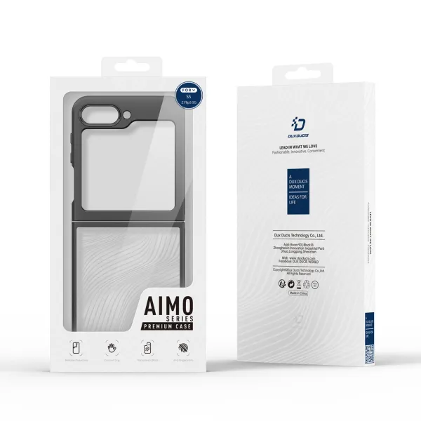 Dux Ducis Aimo kryt na Samsung Galaxy Z Flip 5 5G, čierny