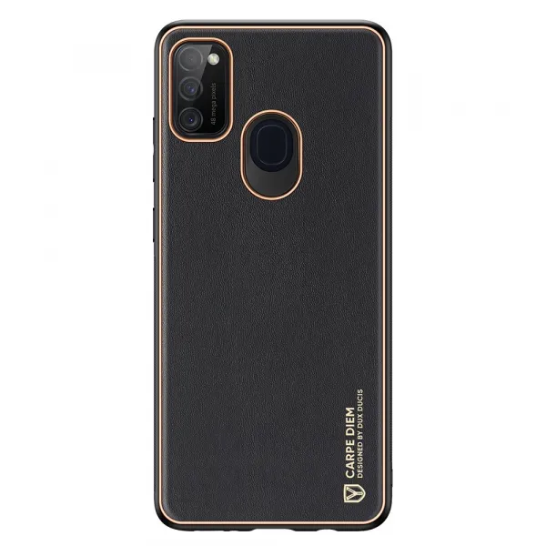 DUX DUCIS Yolo kožený kryt na Samsung Galaxy M30s, čierny