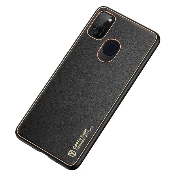 DUX DUCIS Yolo kožený kryt na Samsung Galaxy M30s, čierny