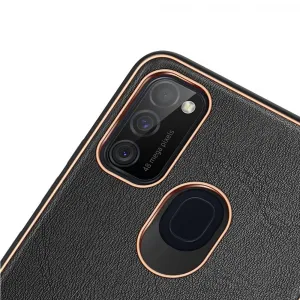 DUX DUCIS Yolo kožený kryt na Samsung Galaxy M30s, čierny