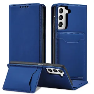 MG Magnet Card knižkové kožené puzdro na Samsung Galaxy S22 Plus, modré