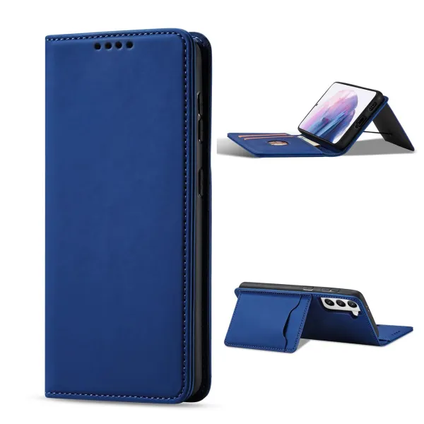 MG Magnet Card knižkové kožené puzdro na Samsung Galaxy S22 Plus, modré
