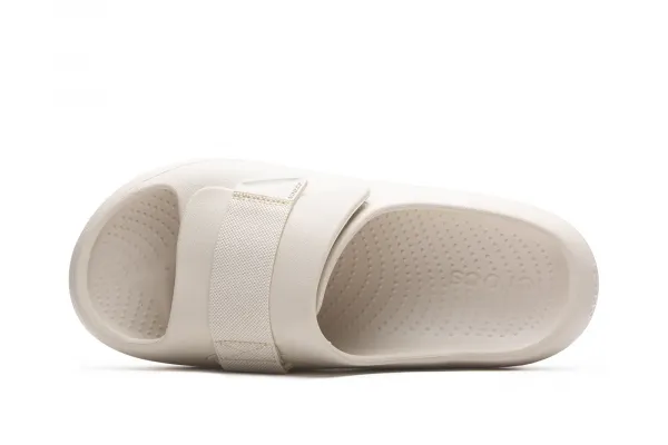 Crocs Mellow Luxe Recovery Slide "Marshmallow" (209413-STUCCO)