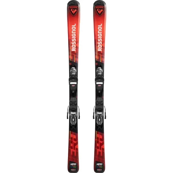 Rossignol HERO JR 130-150 XPRESS JR + XPRESS 7 GW Juniorské zjazdové lyže, červená, veľkosť
