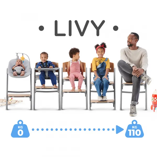 Set jedálenská stolička Kinderkraft Livy + lehátko Calmee Farba: Aster Pink