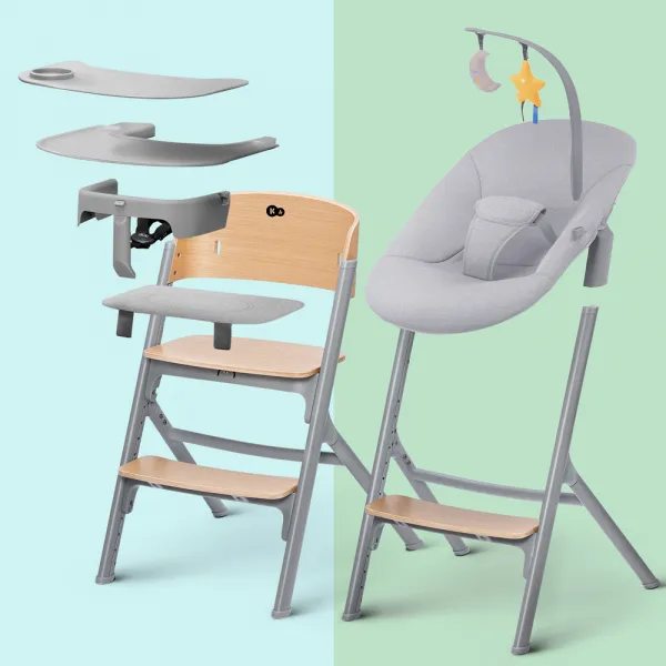 Set jedálenská stolička Kinderkraft Livy + lehátko Calmee Farba: Aster Pink