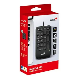 GENIUS Numerická klávesnice NumPad 125, Drátová USB-C, černá