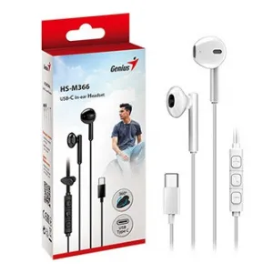 GENIUS Sluchátka HS-M366, mikrofon, USB-C, bílá