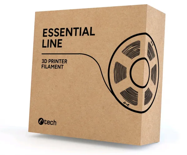 C-TECH Tisková struna (filament) ESSENTIAL LINE, PLA, šedá, 1,75mm, 1kg