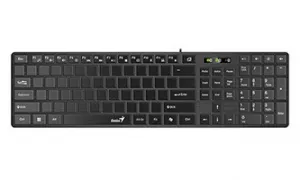 GENIUS Klávesnice Slimstar K500 Education, Bez písmen, Drátová USB, černá