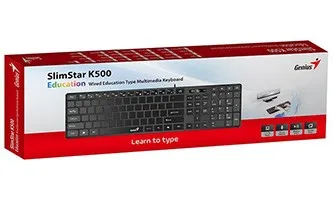 GENIUS Klávesnice Slimstar K500 Education, Bez písmen, Drátová USB, černá