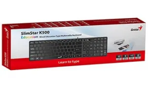 GENIUS Klávesnice Slimstar K500 Education, Bez písmen, Drátová USB, černá