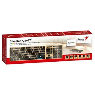 GENIUS Klávesnice Slimstar 7250BT, membránová, bezdrátová, béžová-černá