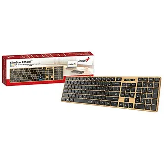 GENIUS Klávesnice Slimstar 7250BT, membránová, bezdrátová, béžová-černá