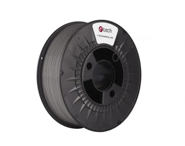 C-TECH Tisková struna (filament) ESSENTIAL LINE, PLA, šedá, 1,75mm, 1kg