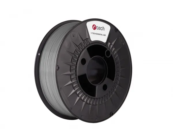 C-TECH Tisková struna (filament) ESSENTIAL LINE, PLA, šedá, 1,75mm, 1kg