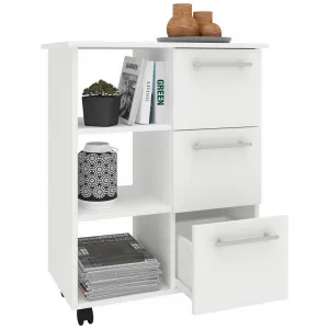 VCM Kuchyňský vozík s kolečky Esilo, 68 cm, bílá