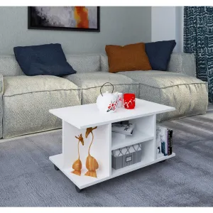 Konferenčný stolík Findula 80x40 cm, biela
