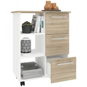 VCM Kuchyňský vozík s kolečky Esilo, 68 cm, sonoma dub