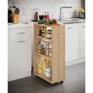 VCM Kuchyňský modul Tusal na kolečkách, dub sonoma