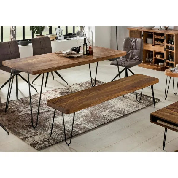 Lavica z masívneho dreva Bagli 120 cm