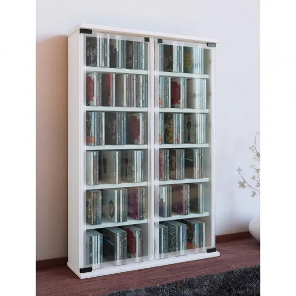 Regál na CD Galerie š: 60 cm biely
